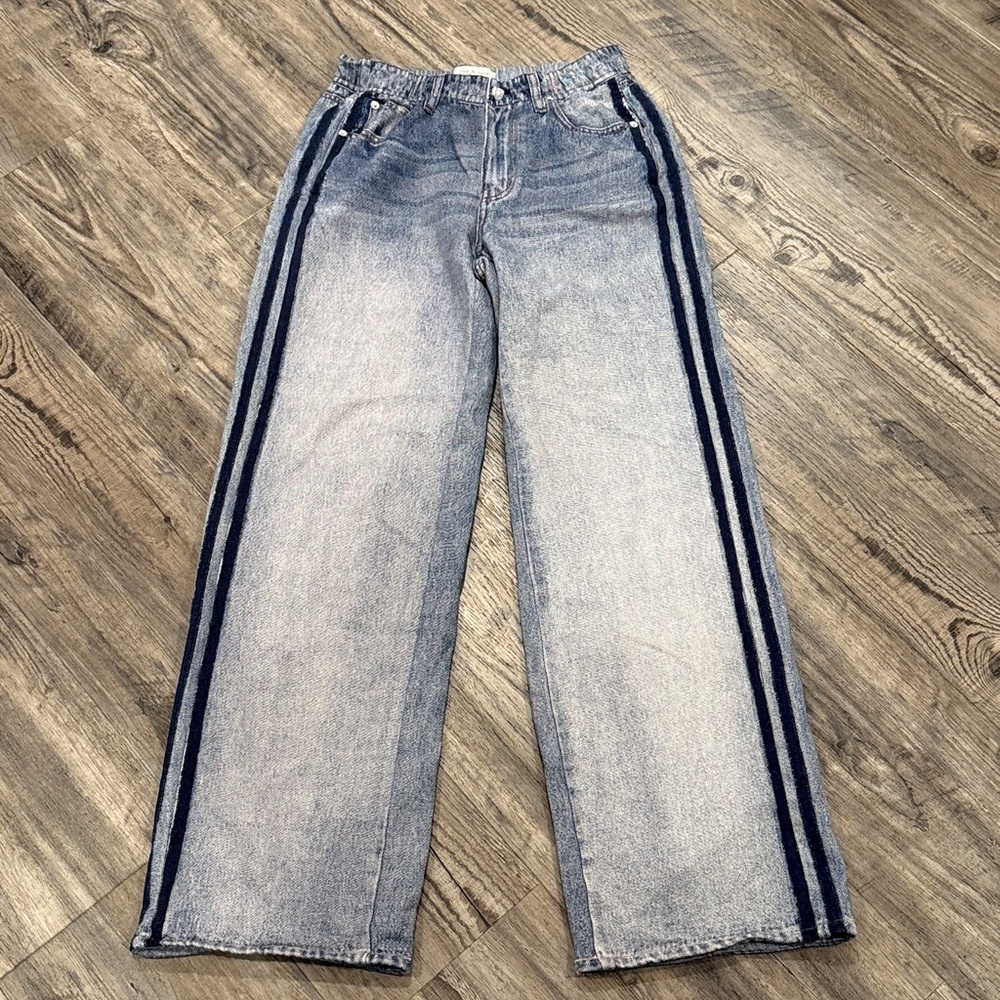 Rag & Bone Miramar Wide Leg Track Jeans Striped Sz XS - Picture 5 of 16